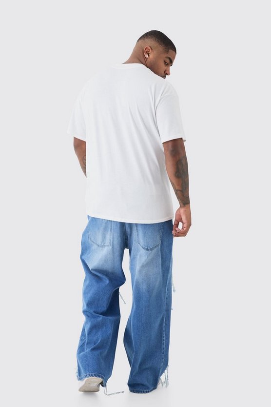 Plus lockere Schlagjeans mit Rissen