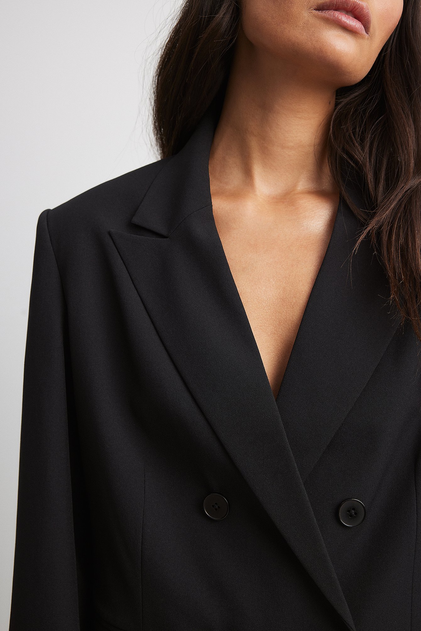 Gerader, zweireihiger Crop-Blazer