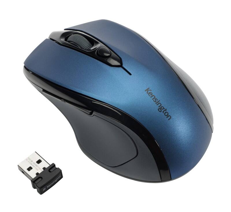 Kensington Pro Fit Kabellose Ergonomische Mid-Size Maus K72421WW Optisch Für Rechtshänder USB-A Nano Receiver Blau