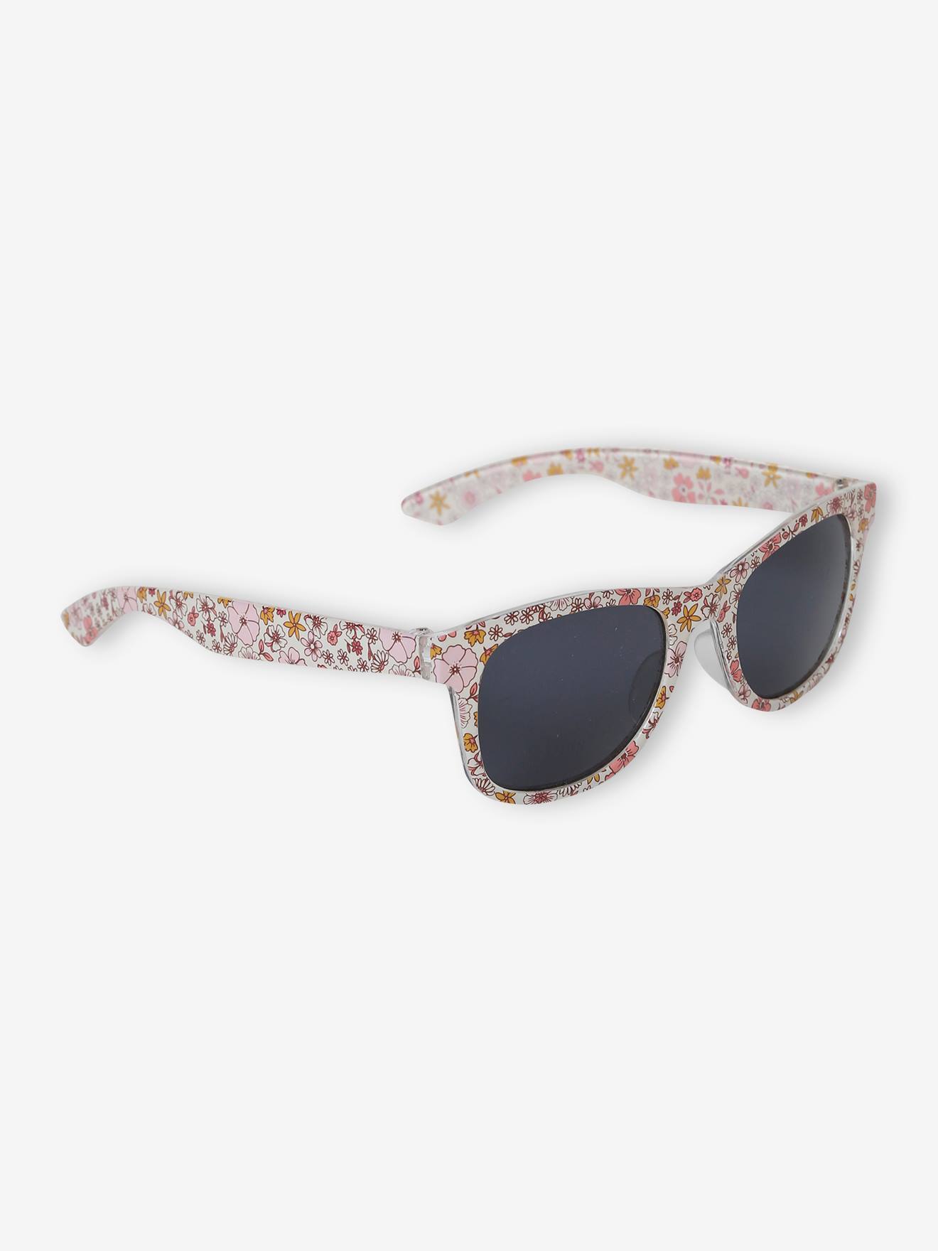 Lunettes de soleil à fleurs fille rose