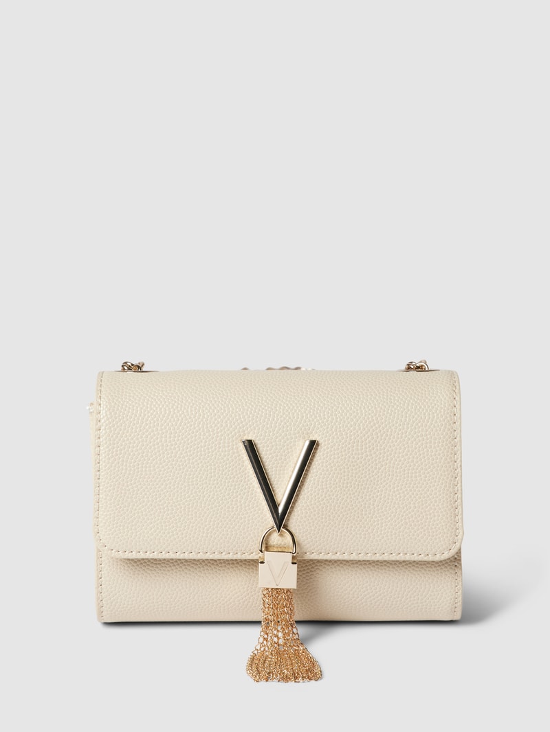 Clutch mit Label-Applikation Modell 'DIVINA' in beige
