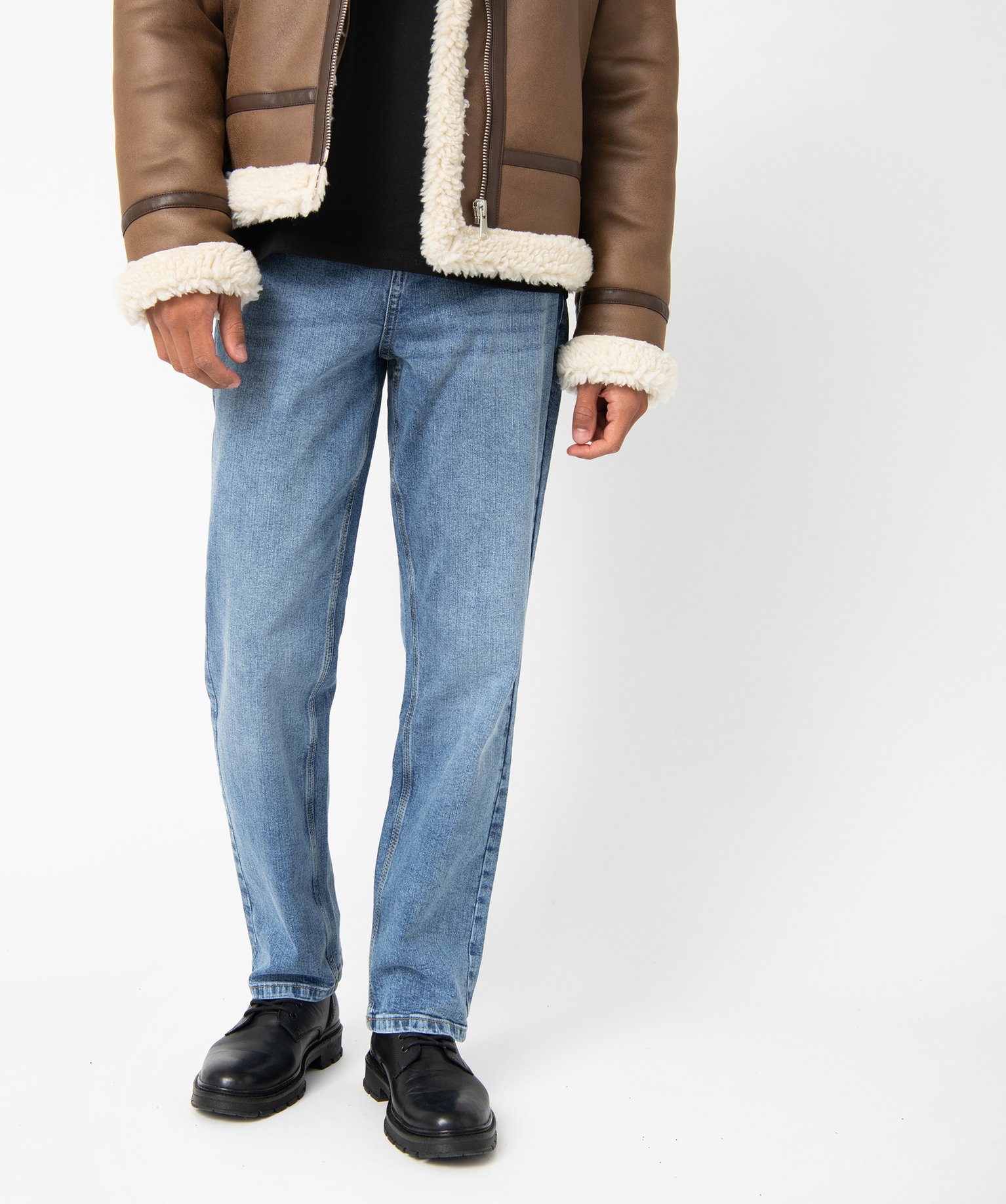 Jean homme coupe Straight au coloris délavé stone | GEMO