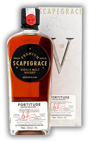 Scapegrace Fortitude V. Single Malt Limited Release 46% Scapegrace Fortitude V. Single Malt Limited Release 46% Manuka geräucherter Single Malt.  0,7	 Liter - Vol 46%