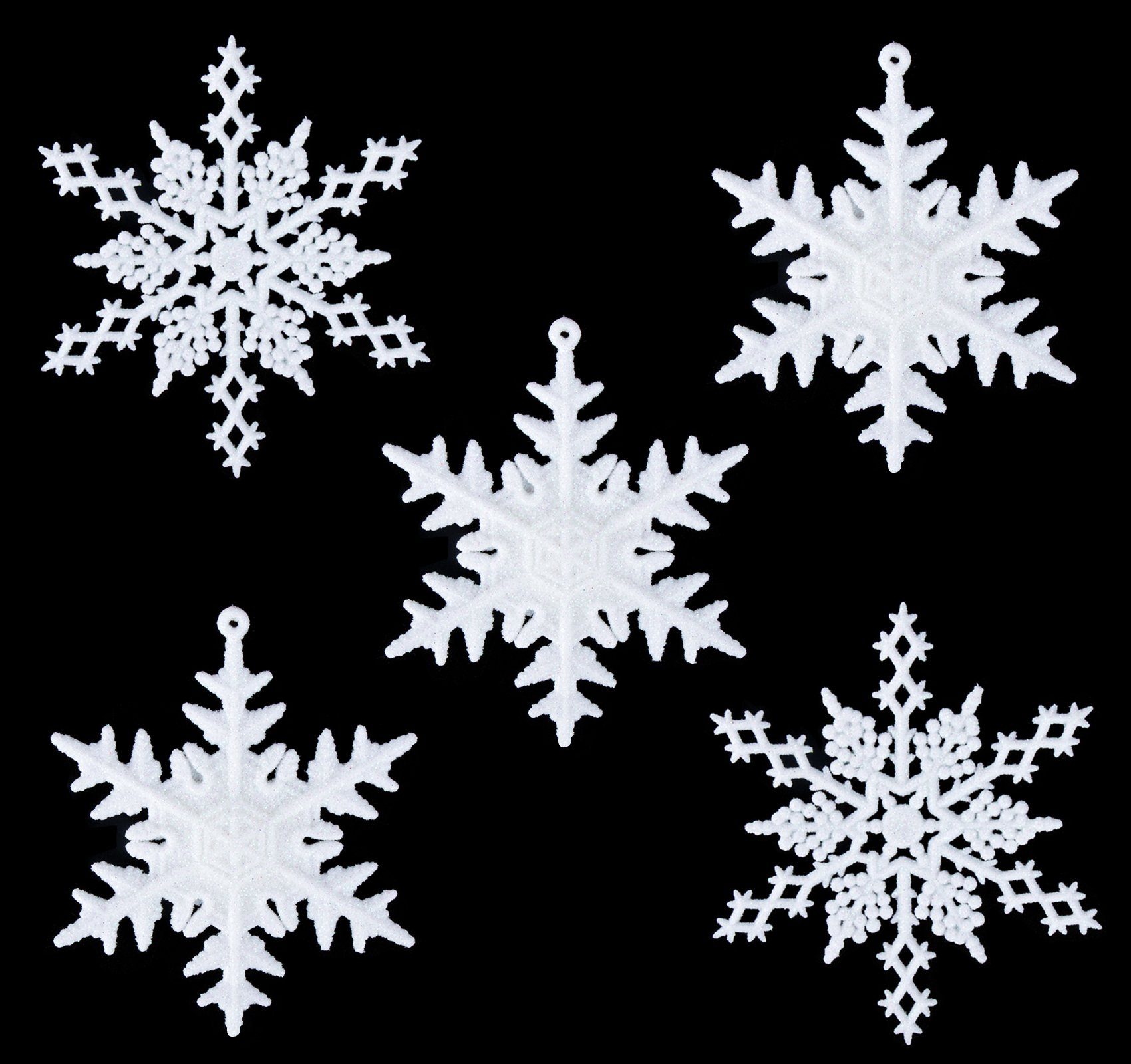 Homewit Christbaumschmuck Schneeflocken Weihnachten Deko Anhänger für Weihnachtsbaum (36-tlg), Glitzer Weihnachtsschmuck Weihnachtsdeko Set