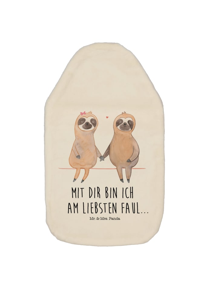 Mr. & Mrs. Panda Wärmflasche Faultier Pärchen mit Spruch in Weiß günstig kaufen onesize