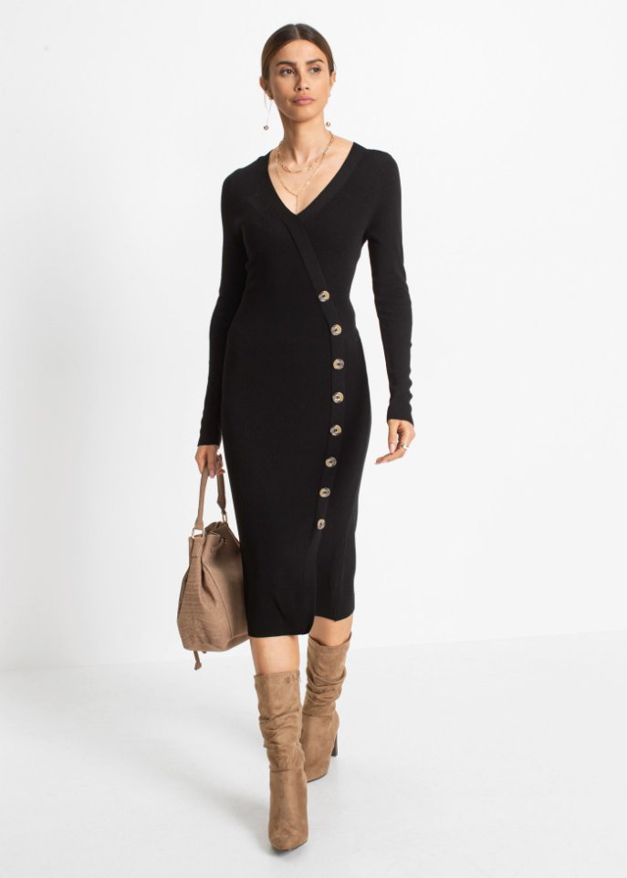 Strickkleid mit Knöpfen