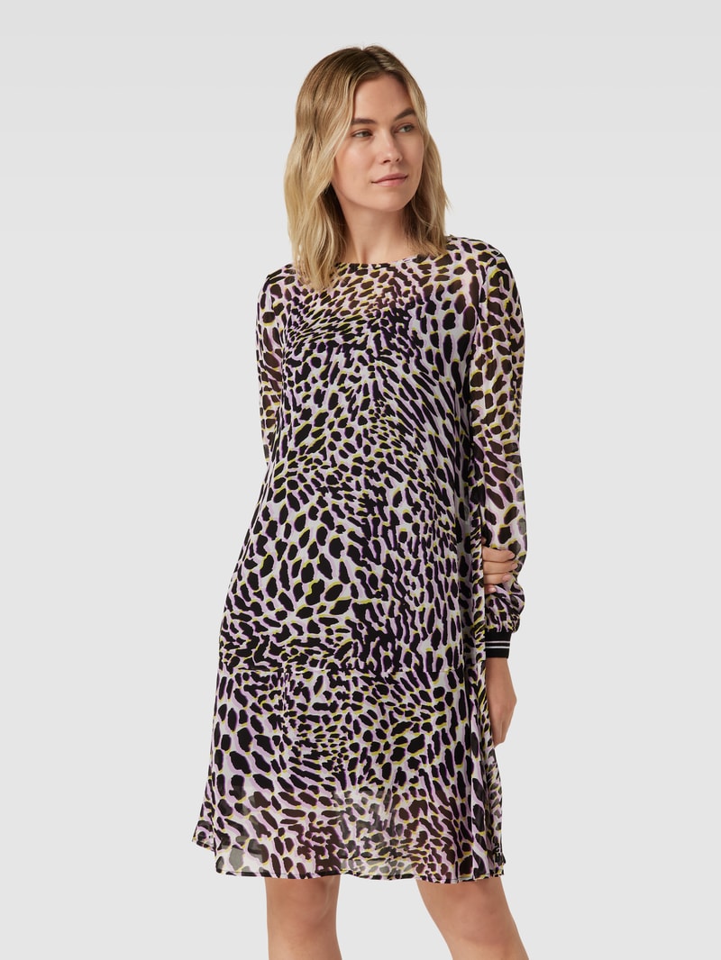 Knielanges Kleid mit Animal-Print in flieder