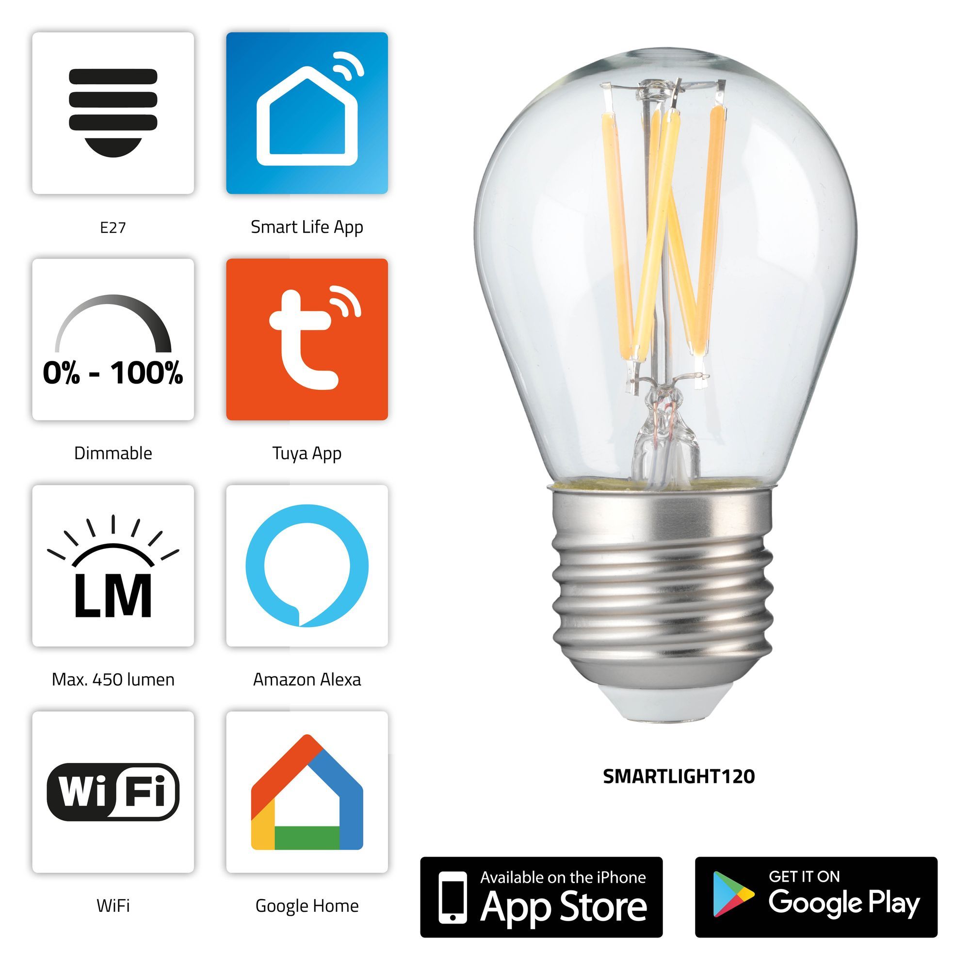 Alecto SMARTLIGHT120 Smart-LED-Glühlampe