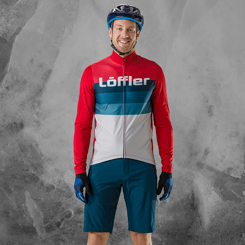 Löffler L/S Messenger Mid Red Herren-Radtrikot