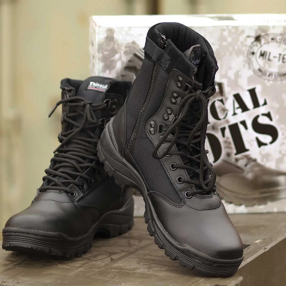 Tactical Boot YKK Zipper schwarz