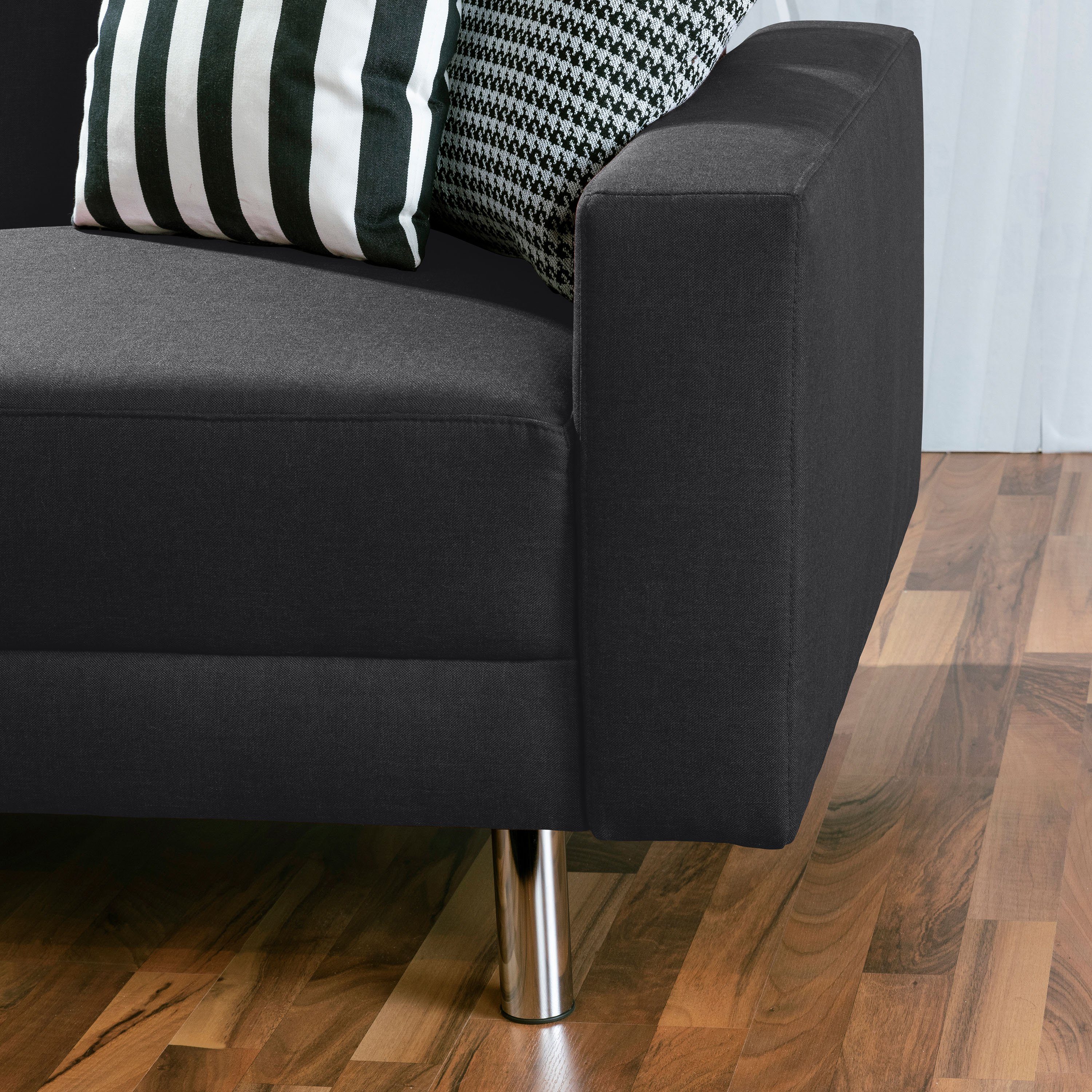 Max Winzer® Loungesofa Just Fashion Funktionssofa Flachgewebe graphit, 1 Stück, Made in Germany