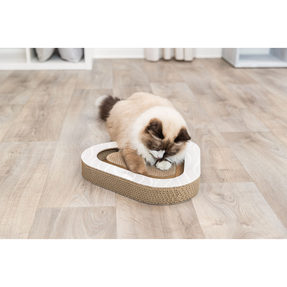 Trixie Kratzpappe in Holzoptik mit zwei Spielbällen