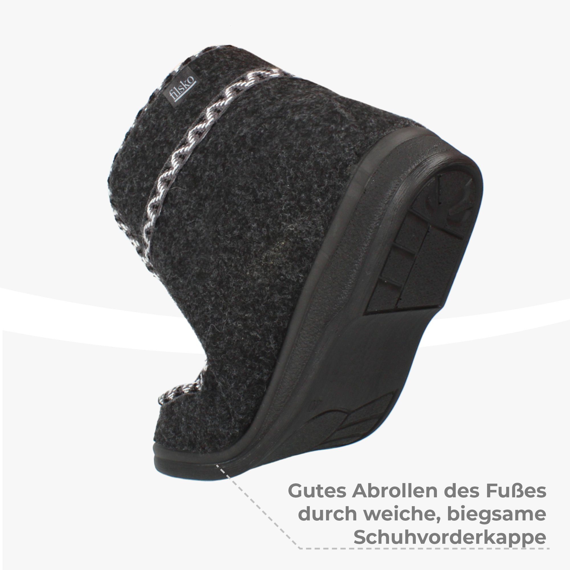 filsko Medle Warme Winter HausSchuhe für Damen Hausschuh aus Filz, mit Schafwolle gefüttert