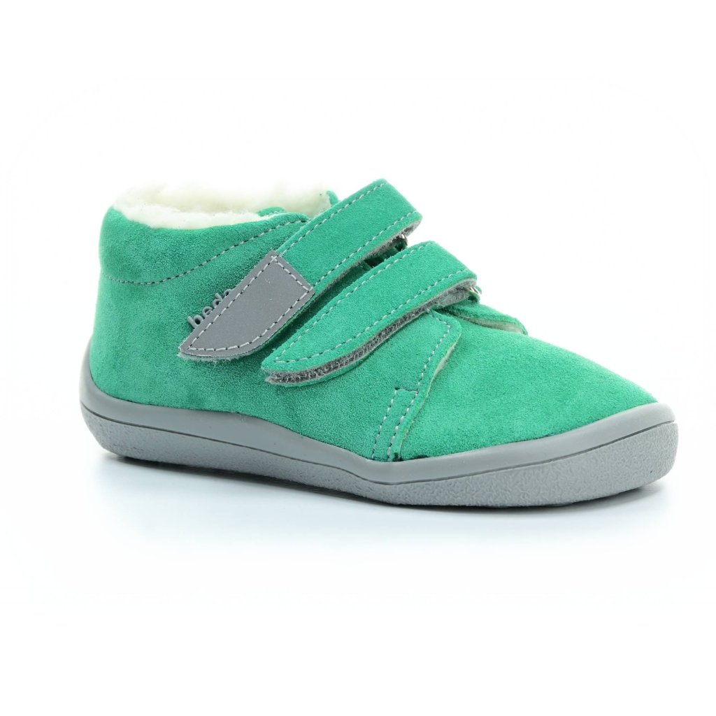 Beda Sam mit Membran und Hinterkappe (BF 0001/MK/OP) grüne Winterbarfußschuhe