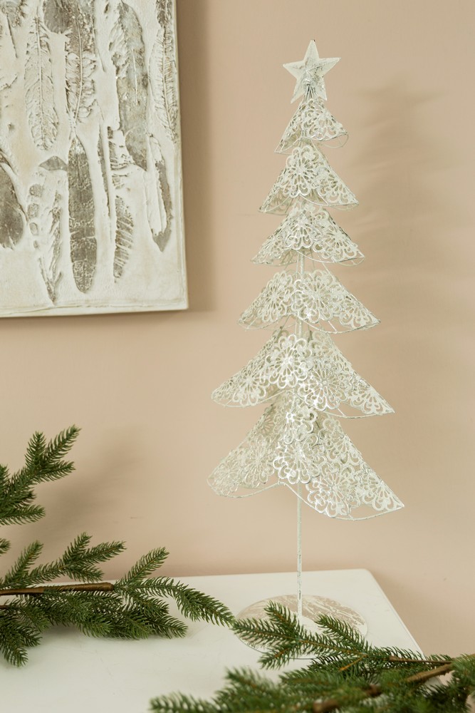 MyFlair My Flair Metallbaum, 60 cm, weiß/glitzer