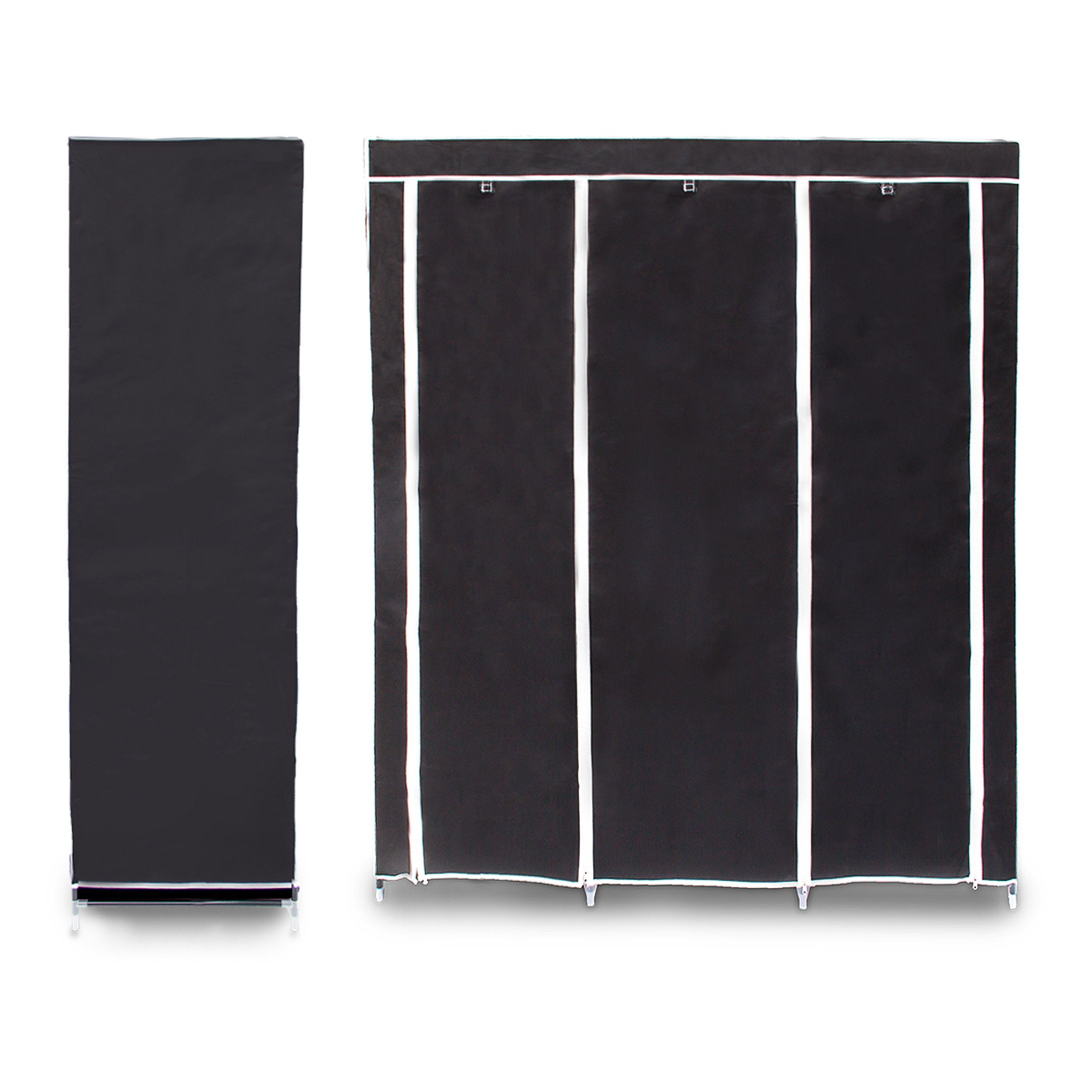 relaxdays Stoffschrank 1 x Stoffkleiderschrank XXL schwarz