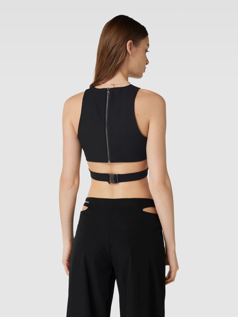 Crop Top mit Cut Out in schwarz