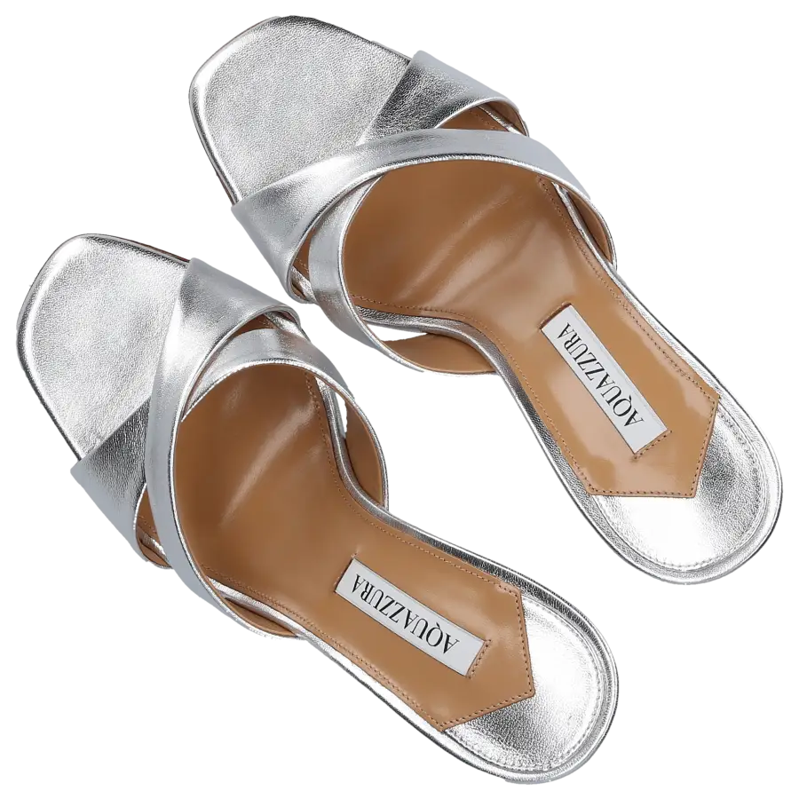 Aquazzura - Sandalen YES DARLING 95 Kalbsleder - silber
