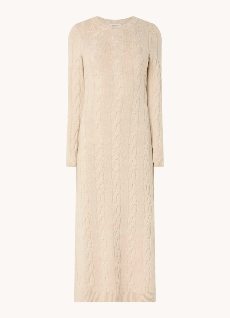 Abito lungo Sandro in maglia a trecce e misto cashmere