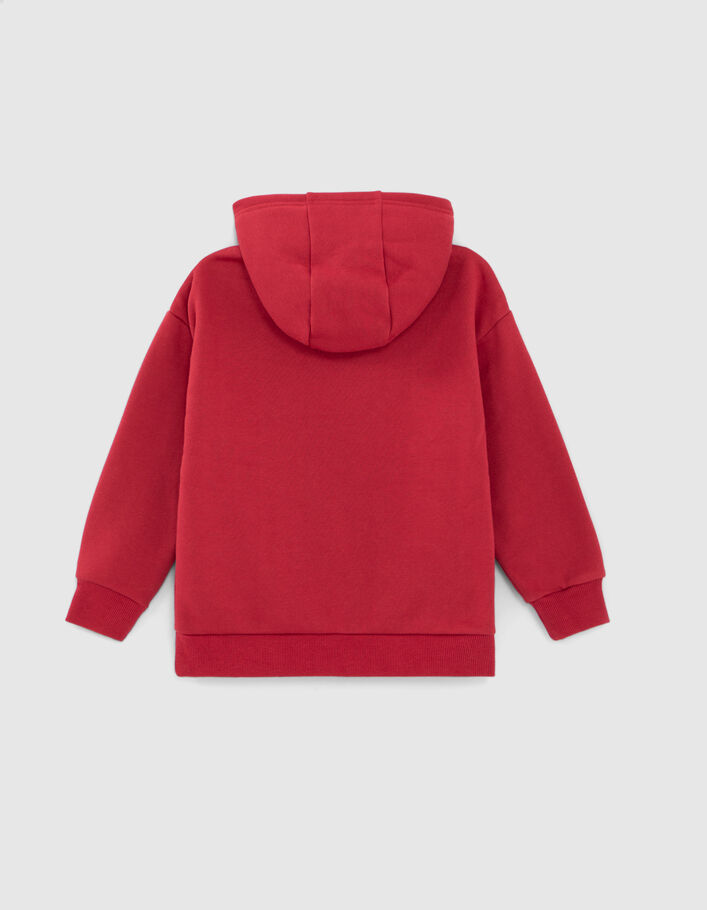 Sweat rouge foncé maxi broderie garçon