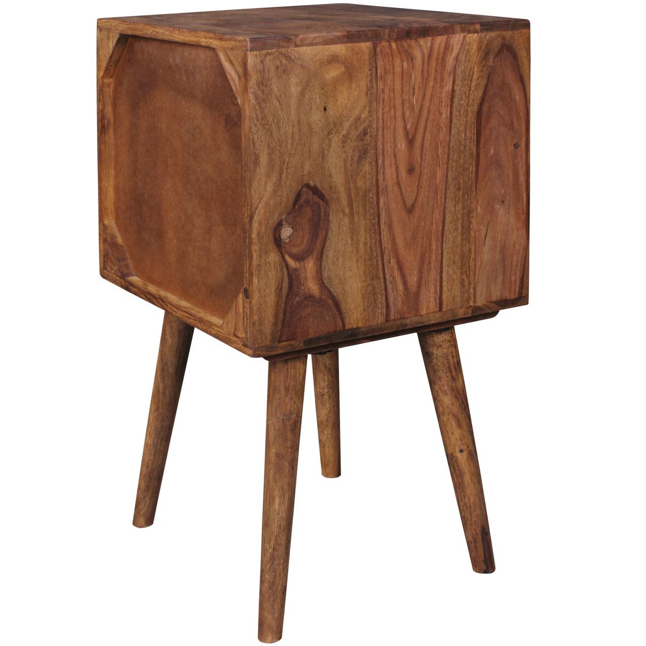 Wohnling Retro Nachtkonsole REPA Holz Dunkelbraun/Schwarz