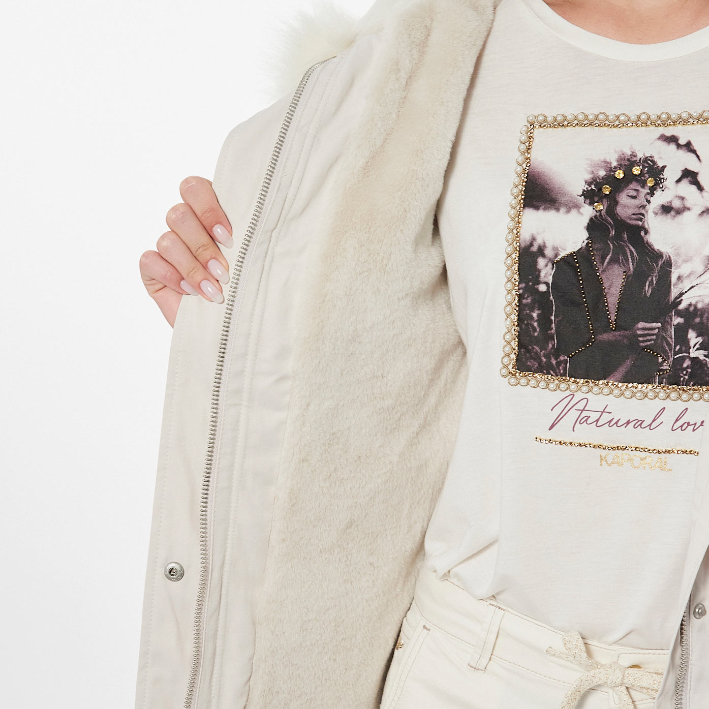 DORIS  Parka beige Femme