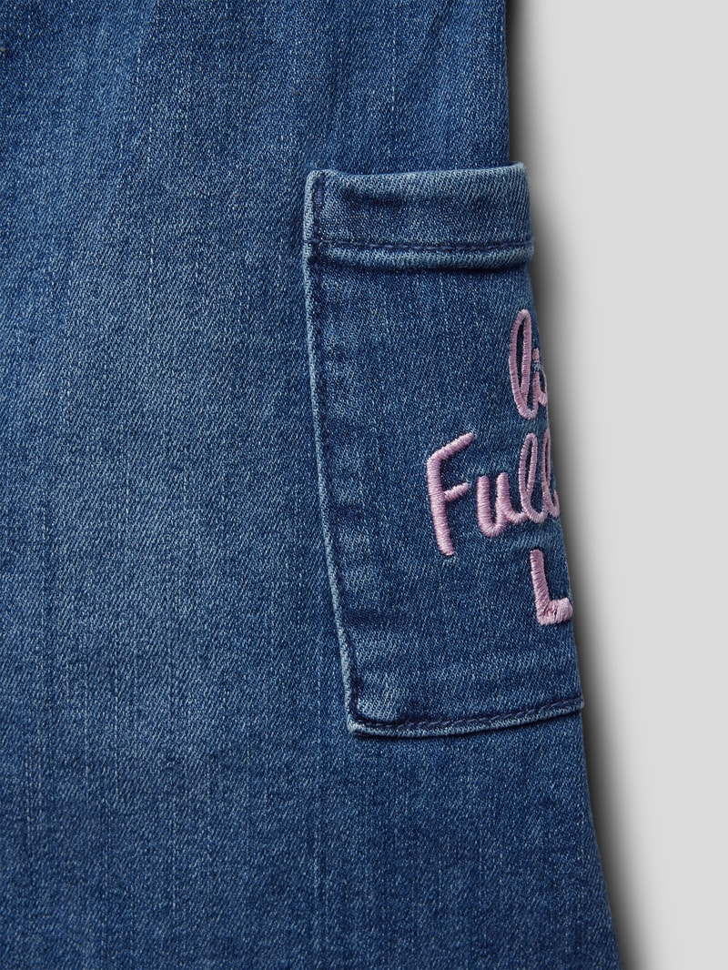 Latzkleid in Denim-Optik in blau