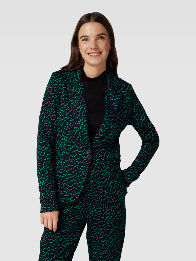 Blazer mit Allover-Muster Modell 'Kate' in schwarz
