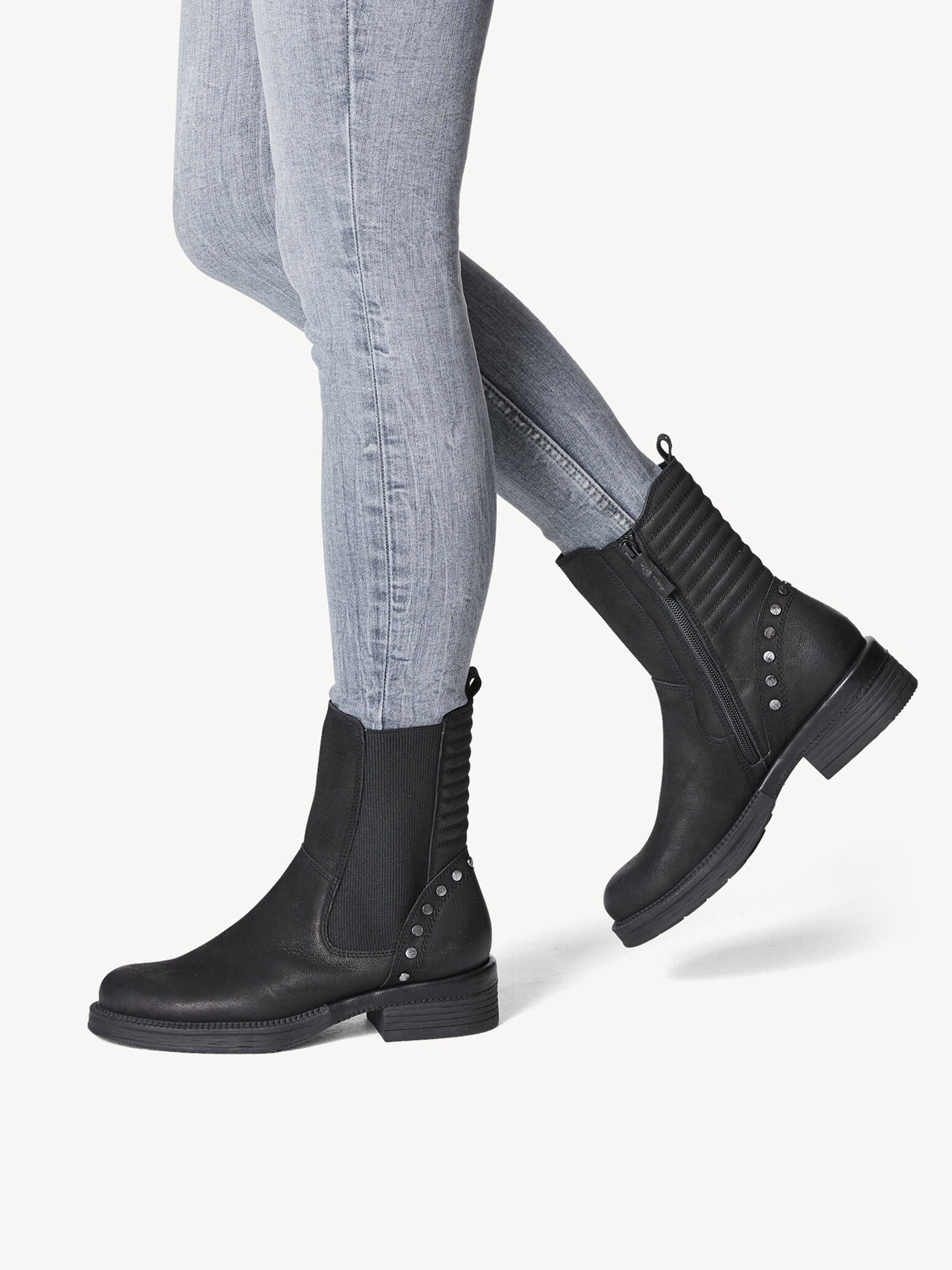 Bottine Chelsea en cuir - noir