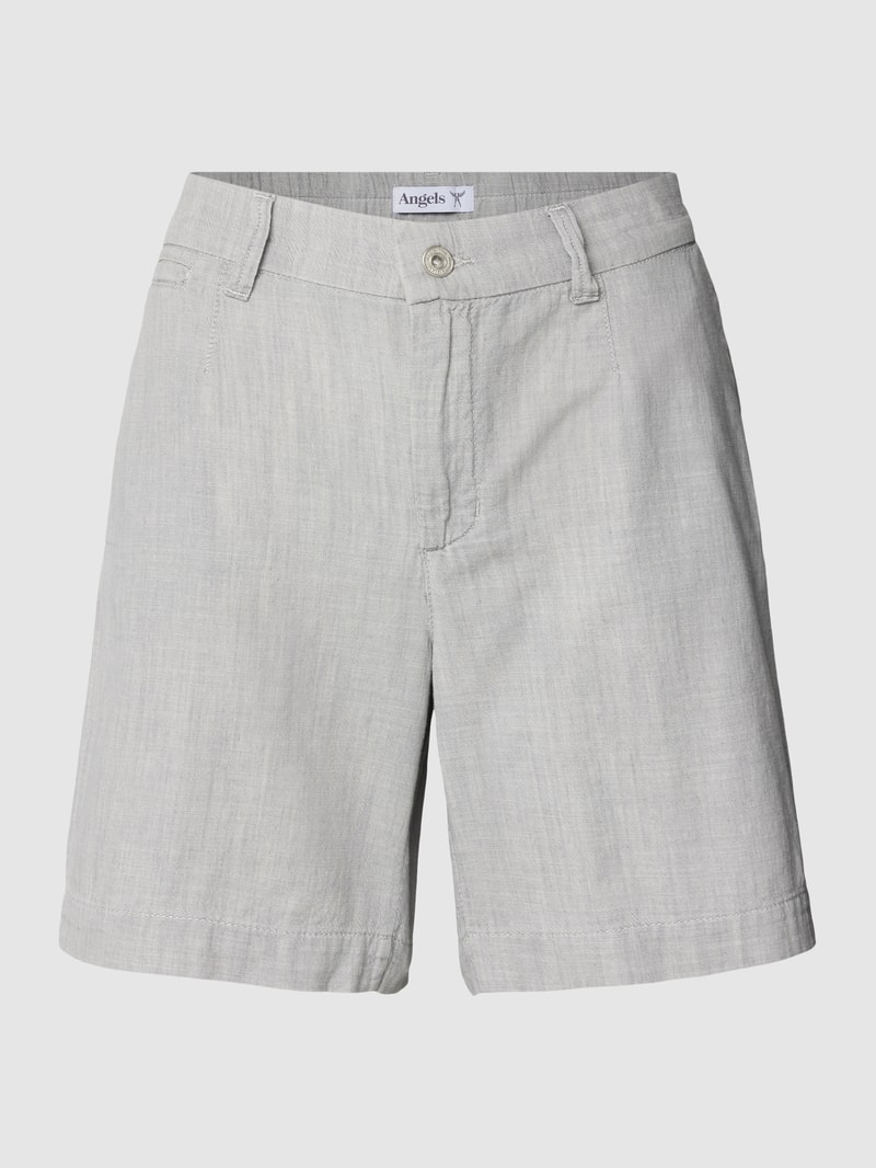 Wide Leg Bermudas aus Baumwolle in hellgrau