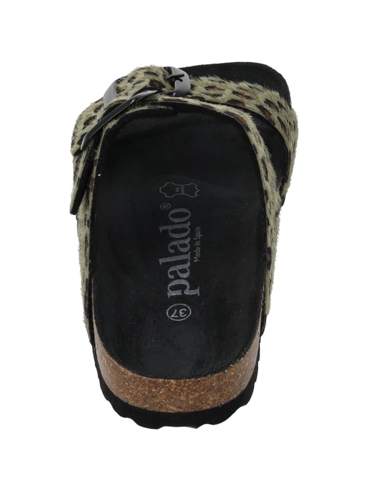 palado Pantoletten in Leo Kaki Grün günstig kaufen