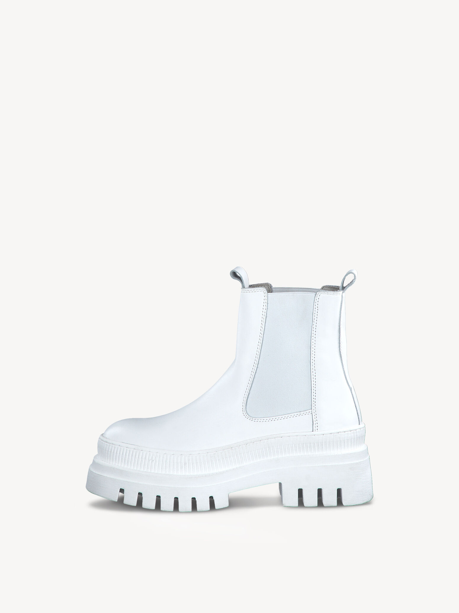 Bottine Chelsea en cuir - blanc