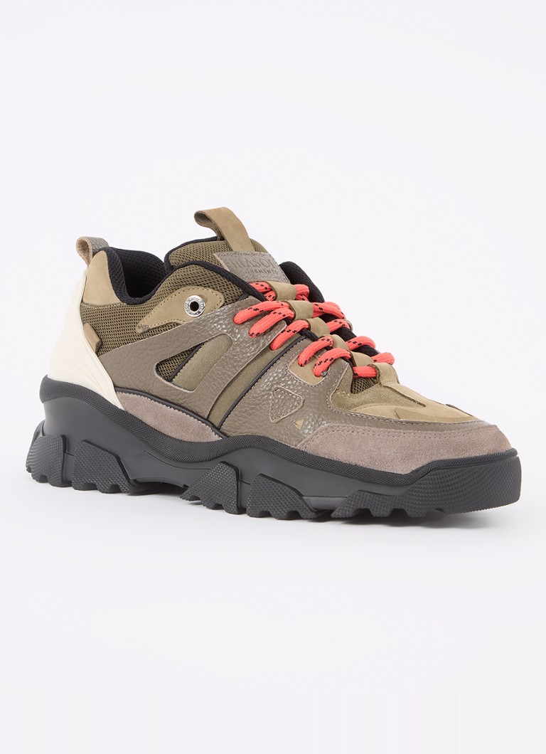 Mason Garments  Genova sneaker van suède met leren details