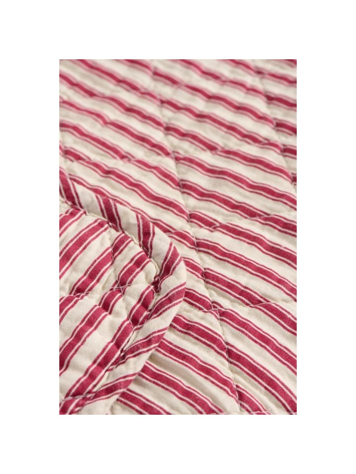 IB Laursen Quilt aus Baumwolle mit Streifen in rot günstig kaufen onesize