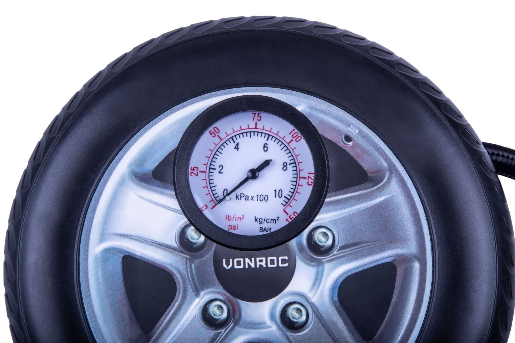 VONROC 12 Volt Mini Kompressor mit Manometer
