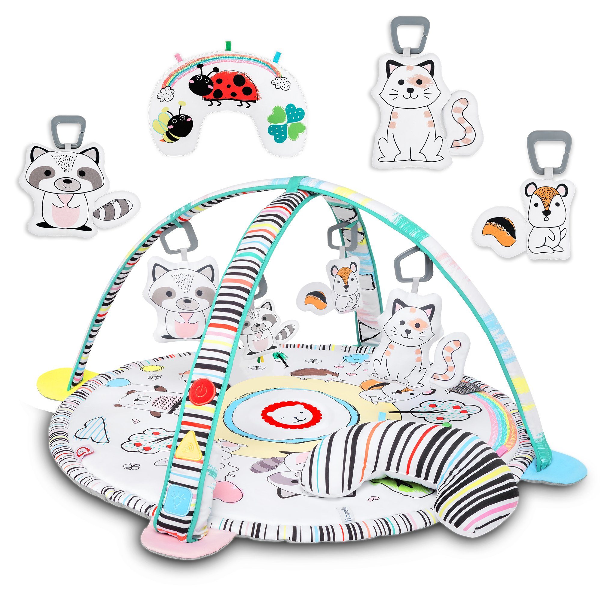 lionelo Spielmatte LO-PAULA (Set, Set), 2in1 Spielzeug Entwickelt das Babys Melodie spielen