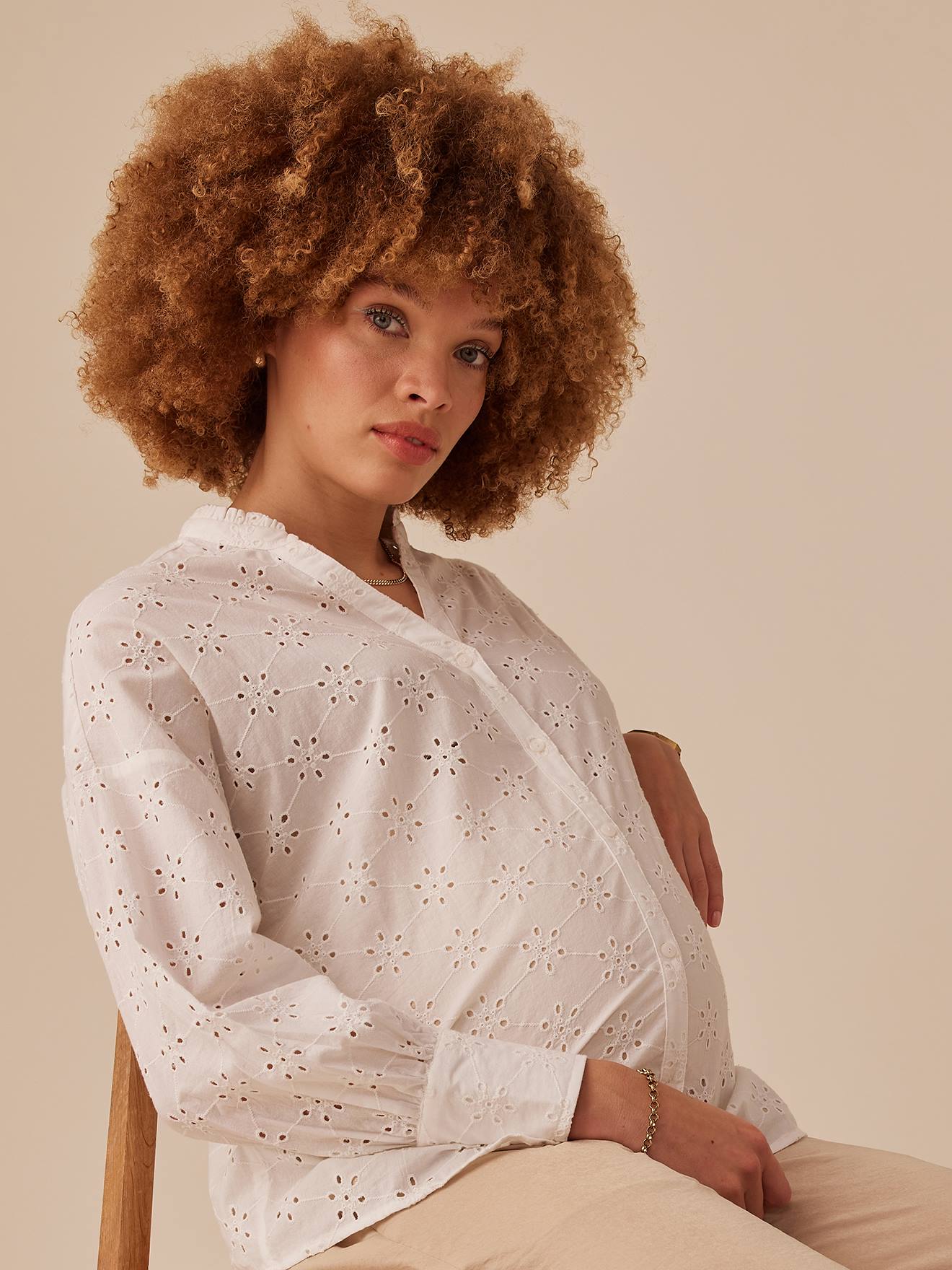 Envie de Fraise Bluse für Schwangerschaft & Stillzeit ENVIE DE FRAISE - wollweiß