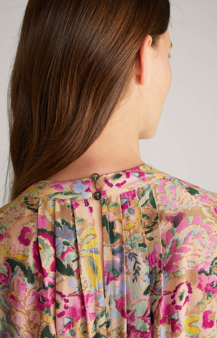 Bluse in Beige/Pink gemustert