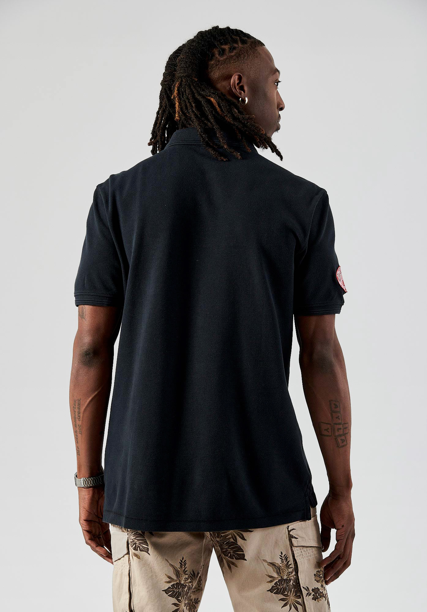 BARNI  Polo noir Homme en 100% coton bio