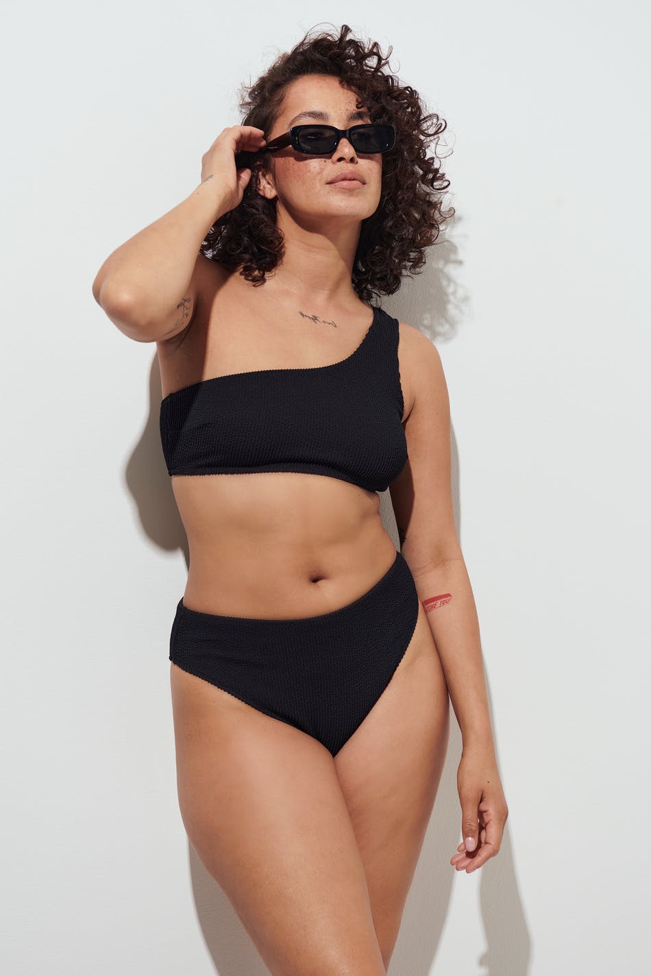 Shirred highwaist bikini brief