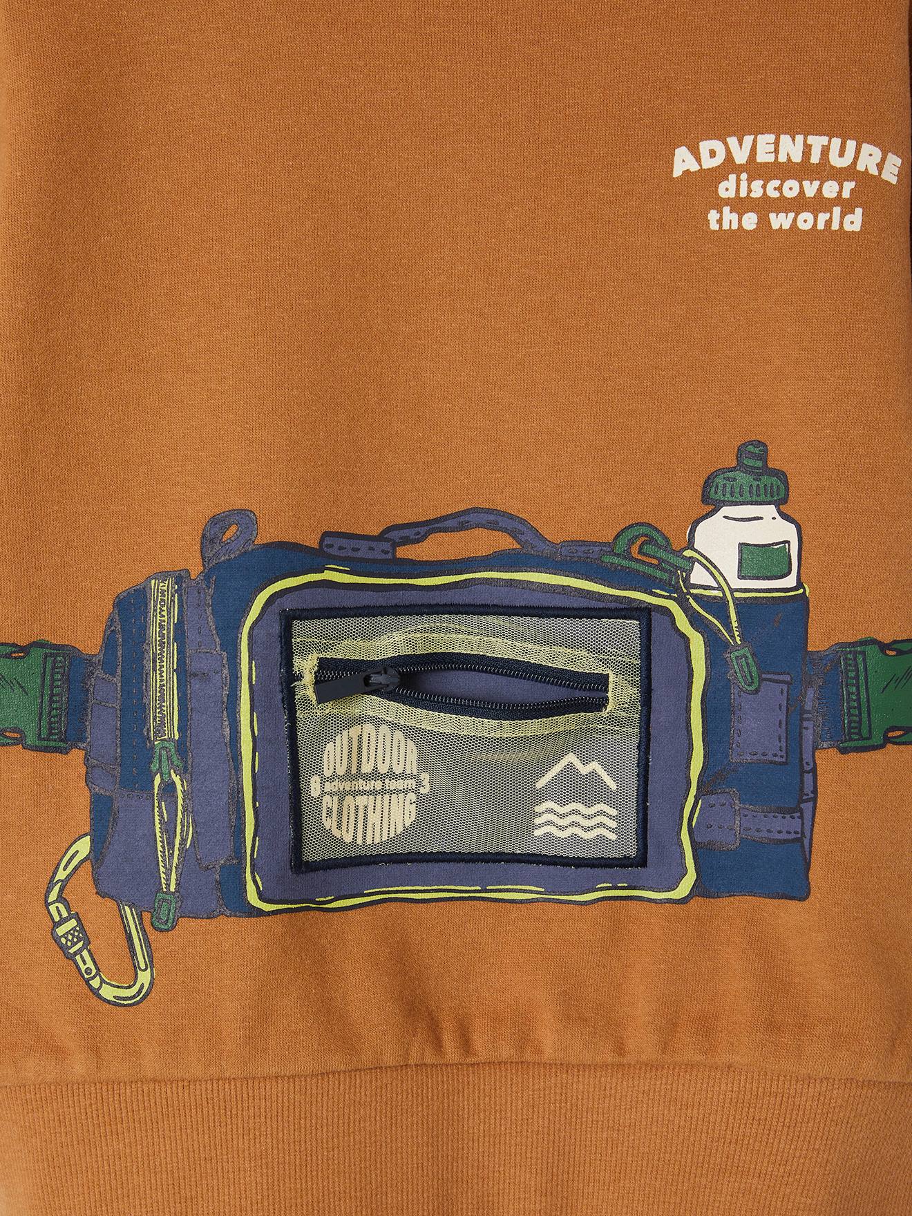 Vertbaudet Jungen Sweatshirt mit Taschen-Effekt Oeko-Tex - pekannüsse