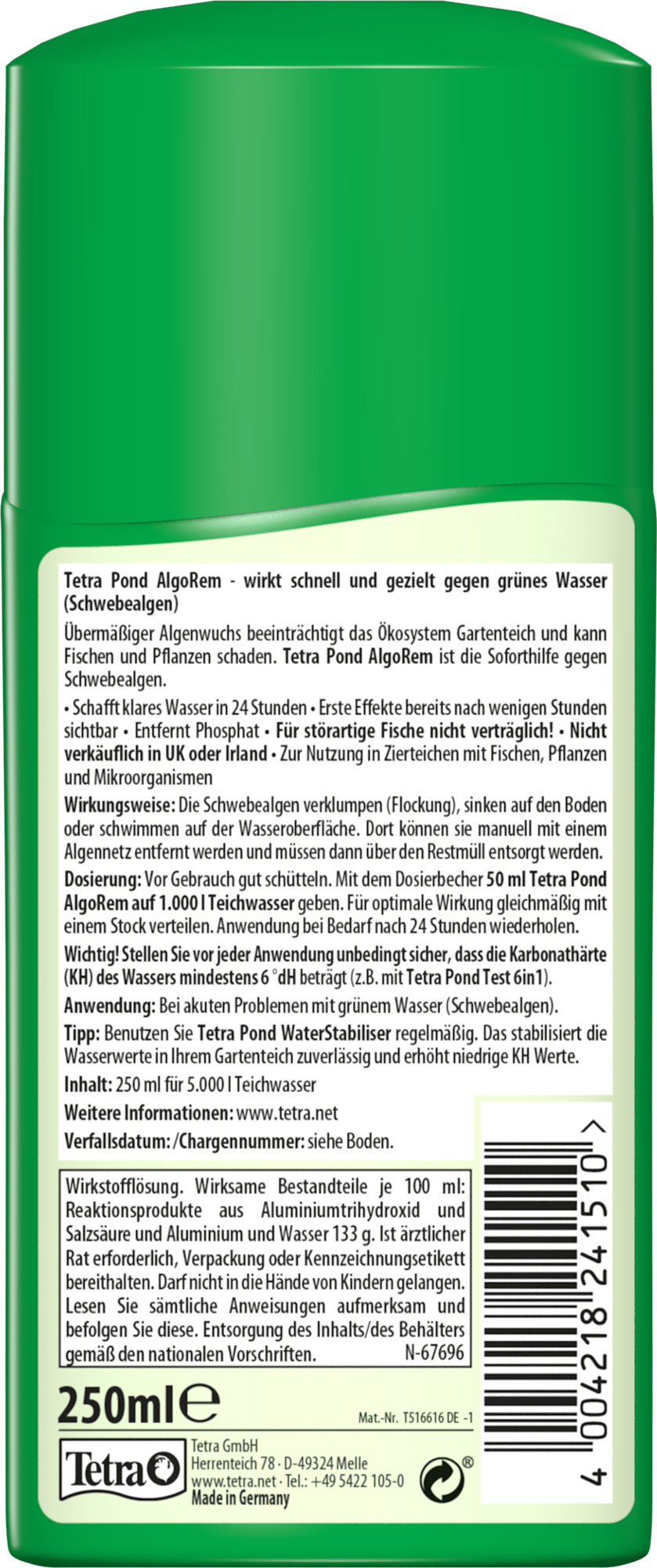 Tetra Algenbekämpfung Tetra Pond AlgoRem 250 ml