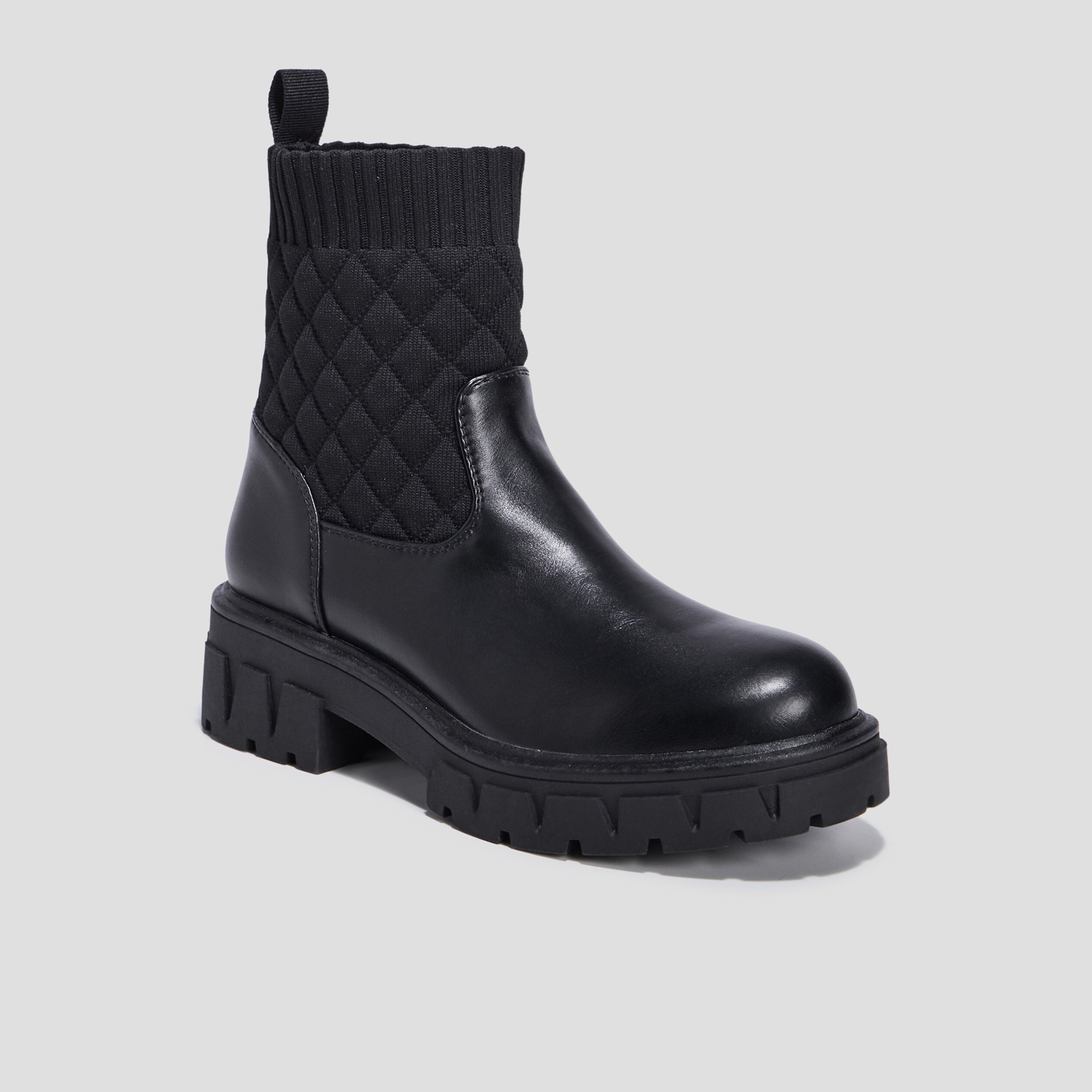 Bottines matelassées noir femme | La Halle