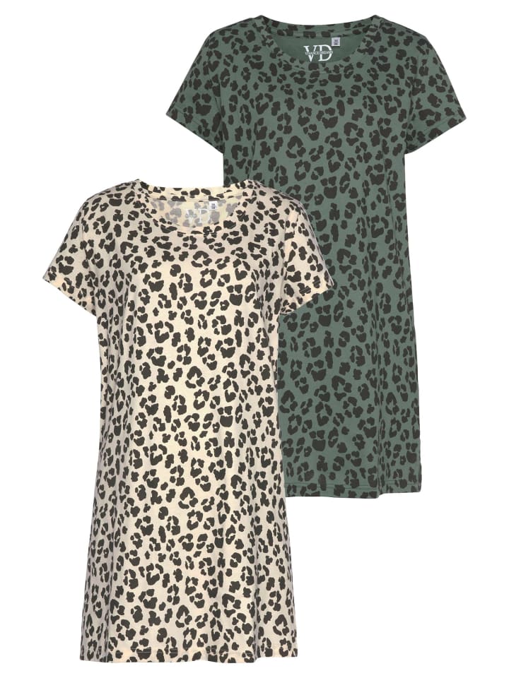 VIVANCE DREAMS Sleepshirt in ecru-schwarz-gemustert günstig kaufen