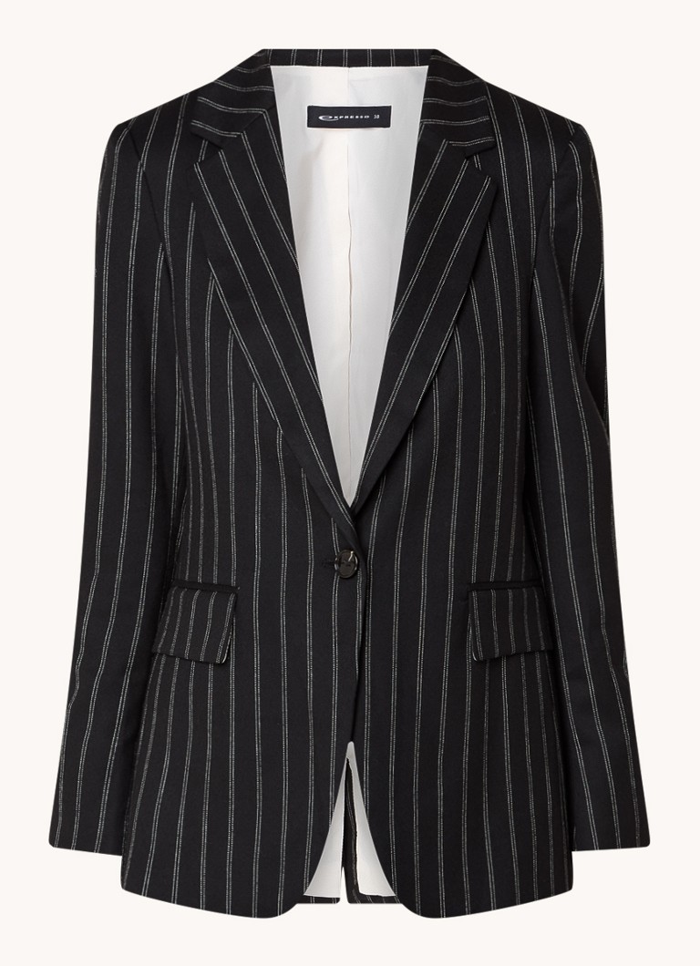 Expresso Blazer with pinstripe and flap pockets