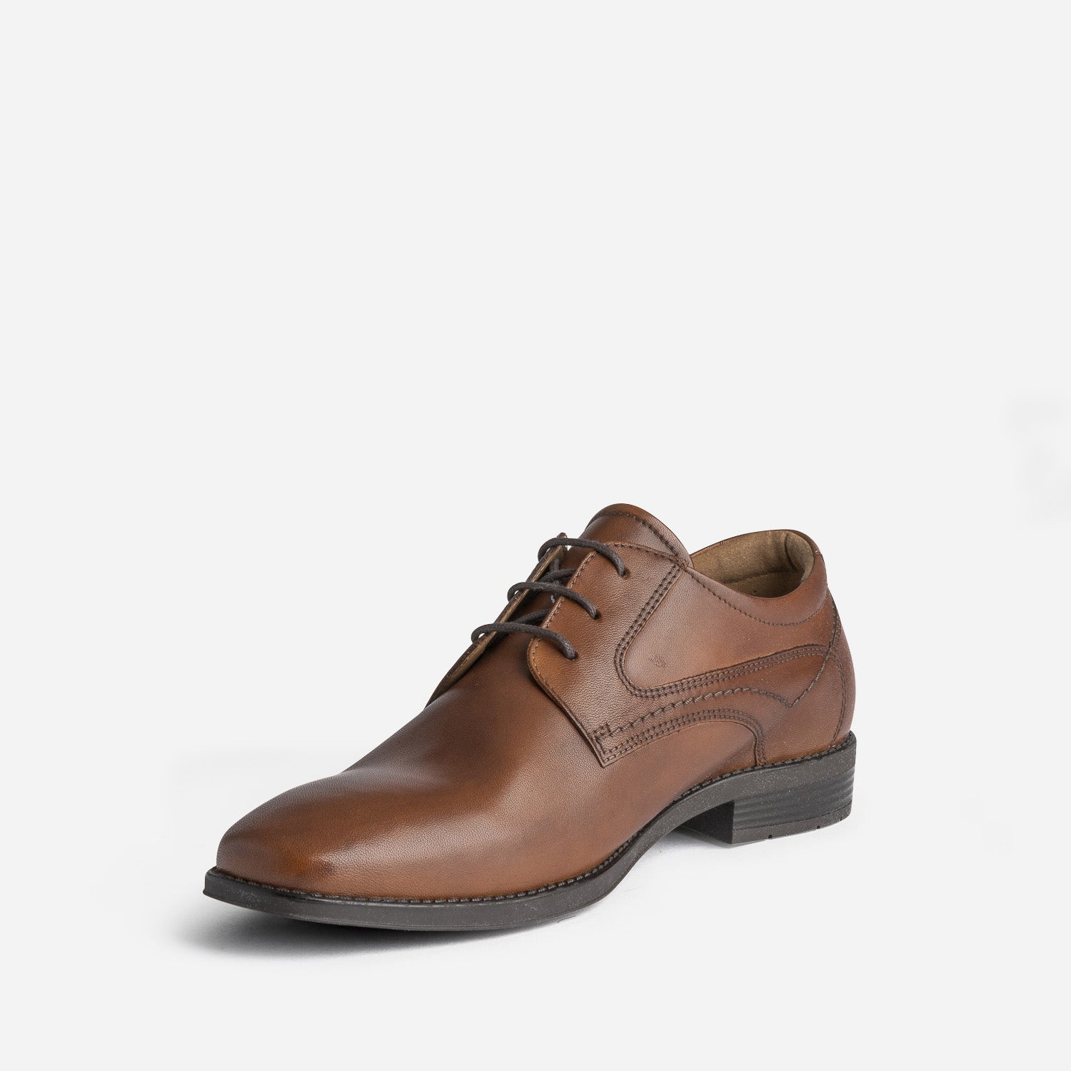 Derby marron en cuir