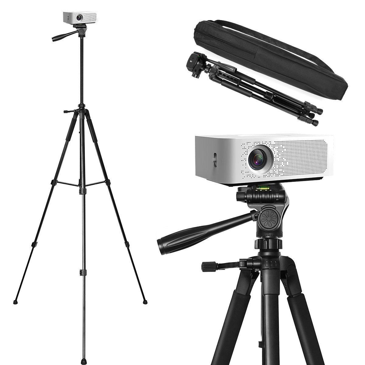 7Magic Neues Kamera Handy Stativ, 168cm Aluminium Leichte Dreibeinstativ Dreibeinstativ (Tragbares Smartphone Stativ Fotostativ)
