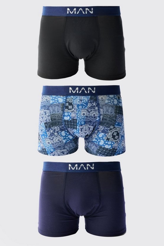 3er-Pack Boxershorts mit Bandana-Print