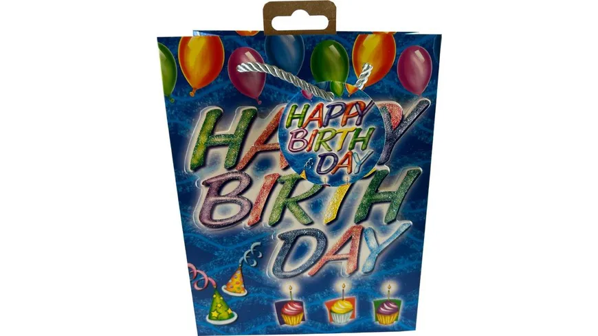 BOCK Geschenktüte mittel Kinder Glitter 23 x 18 x 8cm sortiert
