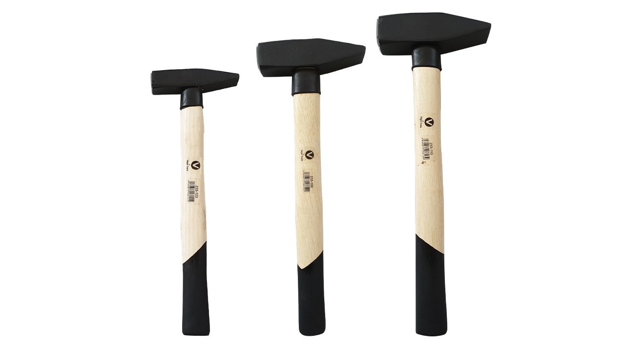 Vago-Tools Profi 3 tlg Set Schlosserhammer Schlosser Hammer 200 800 1000 g Hämmer